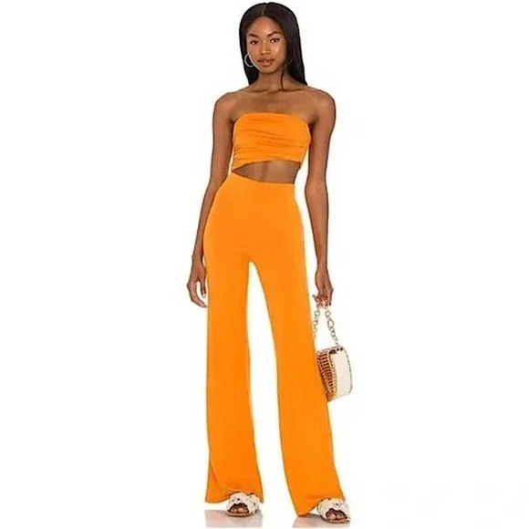 House of Harlow 1960 Pants - House of Harlow 1960 x Sofia Richie Sosa Jumpsuit in Rich Orange Size XS